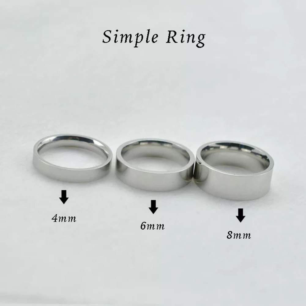 Titanium Satin 4mm Wide Basic Black Band Ring 8-12